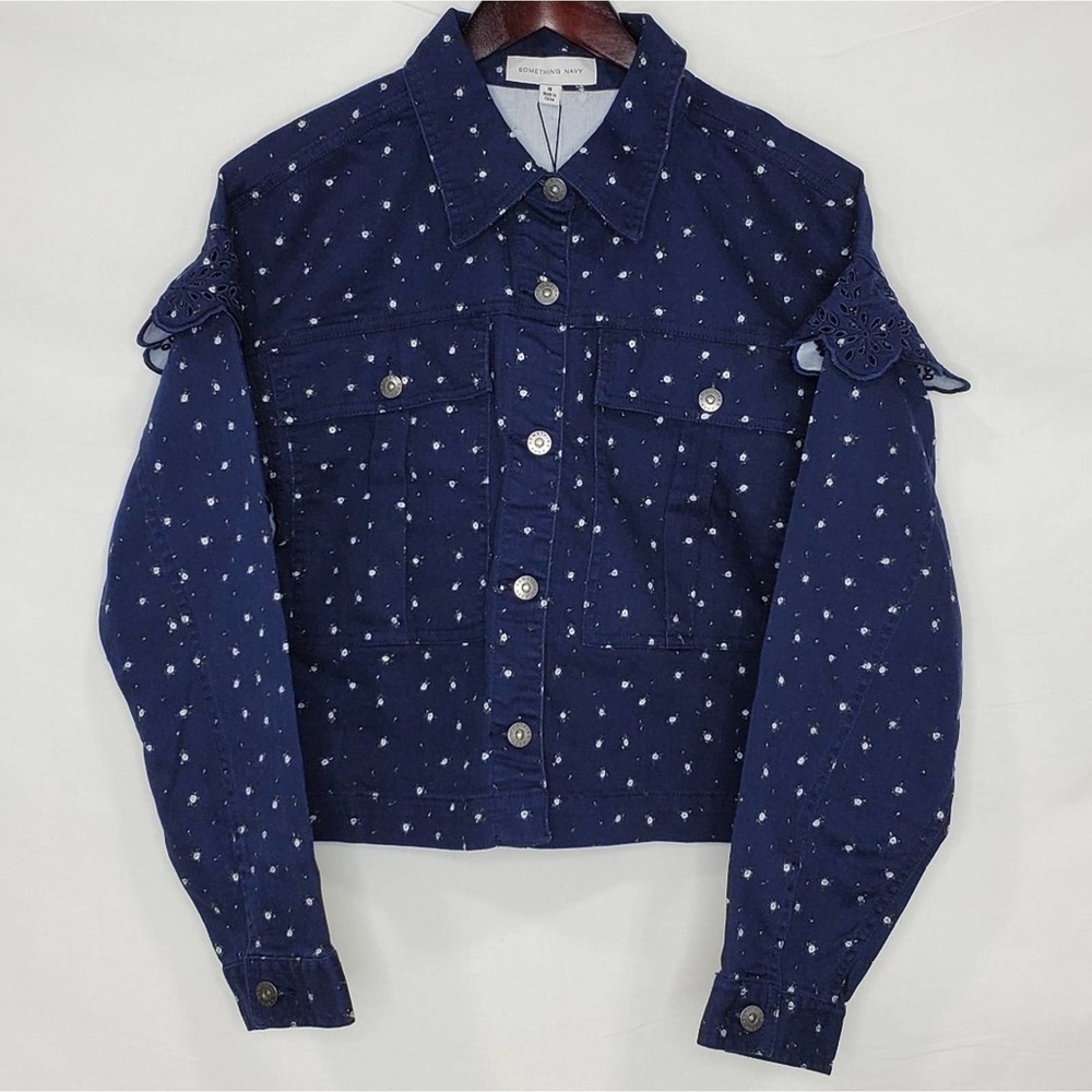 Something Navy Women's Denim Button Down Shirt